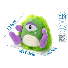 Príšerka plyšová pískacia zelená 14x16,5x6,5 cm